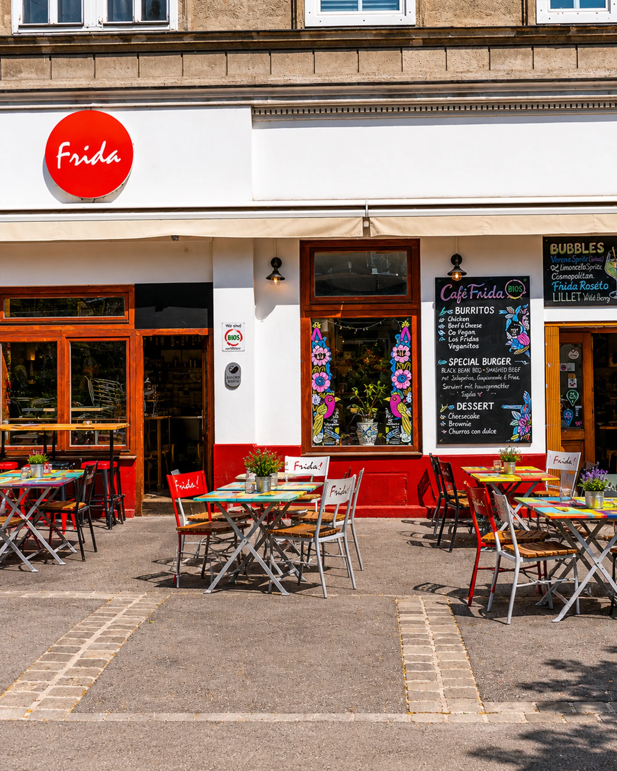 Café Frida in der Payergasse 12 am Yppenplatz in Wien-Ottakring von außen